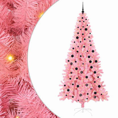 Albero di Natale con 300 LED con supporto Rosa 240 cm PVC