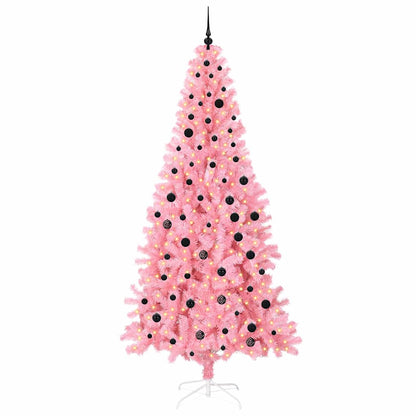 Albero di Natale con 300 LED con supporto Rosa 240 cm PVC