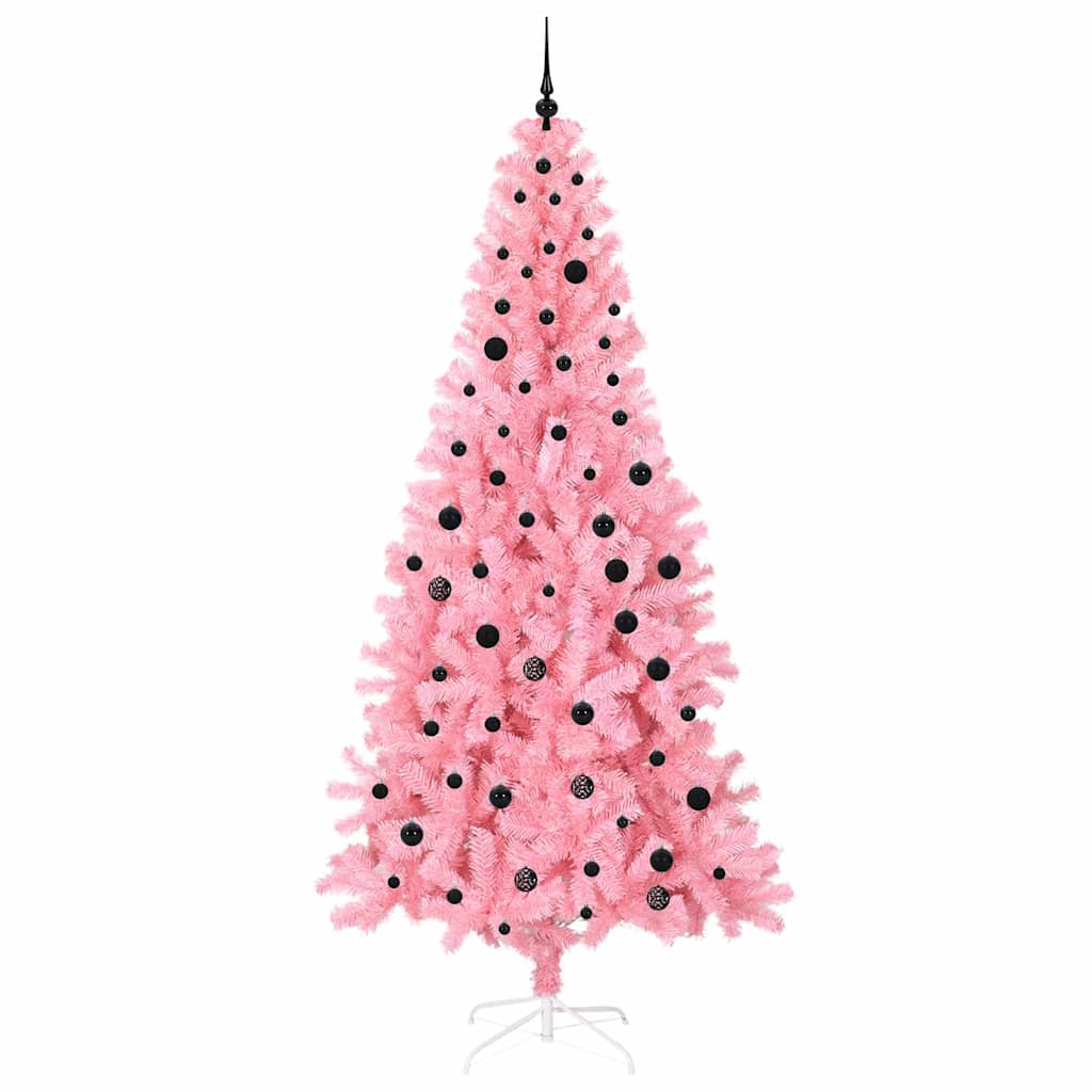 Albero di Natale con 300 LED con supporto Rosa 240 cm PVC