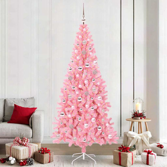 Albero di Natale con 300 LED con supporto Rosa 240 cm PVC