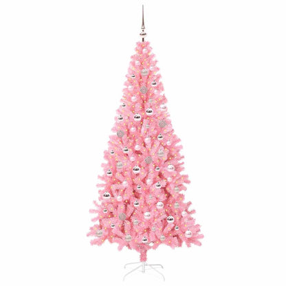 Albero di Natale con 300 LED con supporto Rosa 240 cm PVC