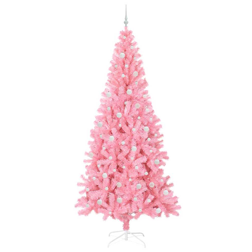 Albero di Natale con 300 LED con supporto Rosa 240 cm PVC