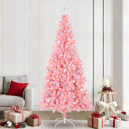 Albero di Natale con 300 LED con supporto Rosa 240 cm PVC