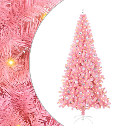 Albero di Natale con 300 LED con supporto Rosa 240 cm PVC