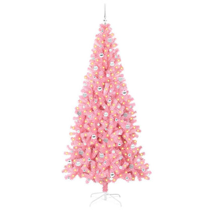 Albero di Natale con 300 LED con supporto Rosa 240 cm PVC