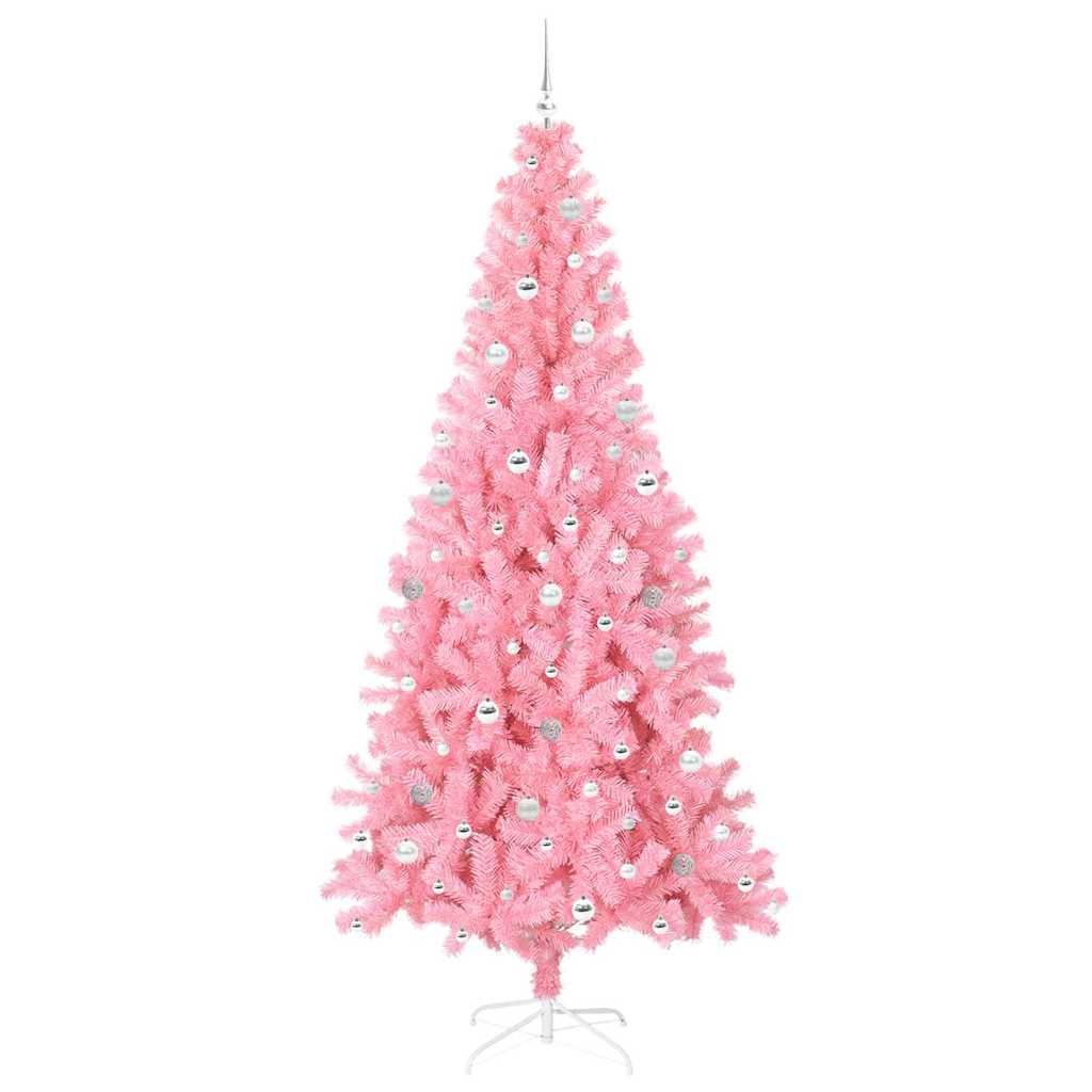 Albero di Natale con 300 LED con supporto Rosa 240 cm PVC