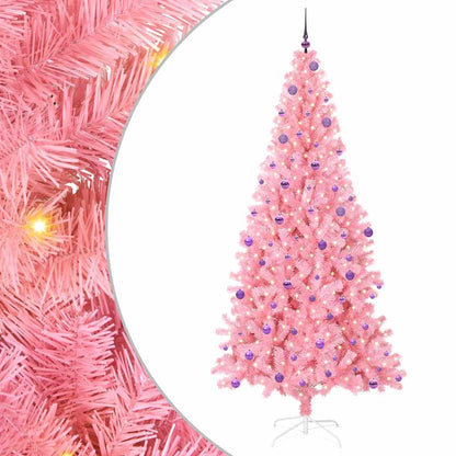 Albero di Natale con 300 LED con supporto Rosa 240 cm PVC