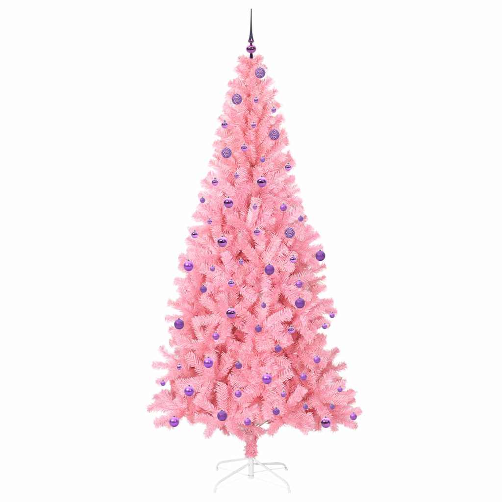 Albero di Natale con 300 LED con supporto Rosa 240 cm PVC