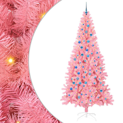 Albero di Natale con 300 LED con supporto Rosa 240 cm PVC