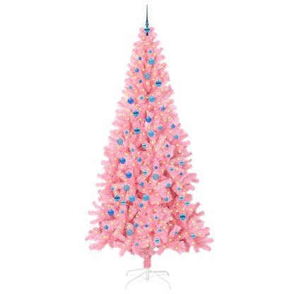 Albero di Natale con 300 LED con supporto Rosa 240 cm PVC