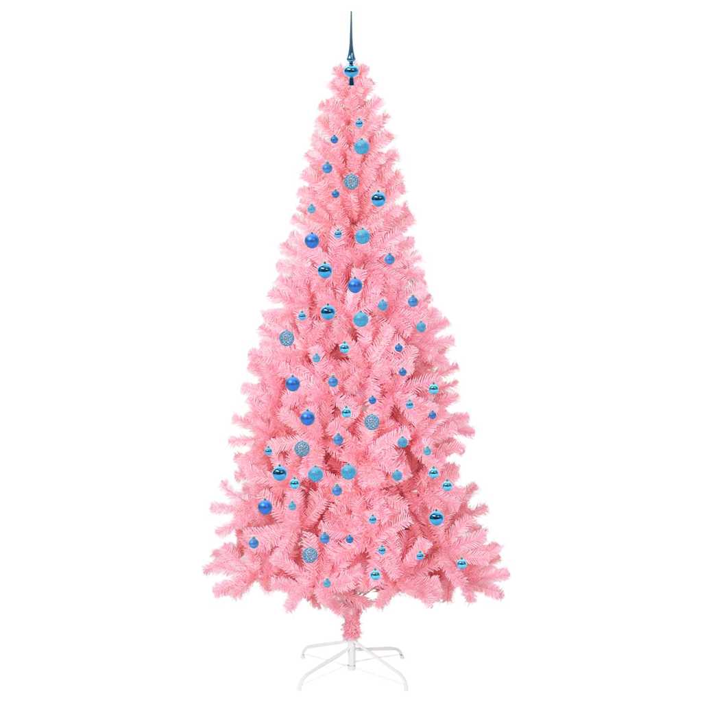 Albero di Natale con 300 LED con supporto Rosa 240 cm PVC