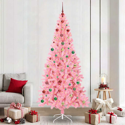 Albero di Natale con 300 LED con supporto Rosa 240 cm PVC