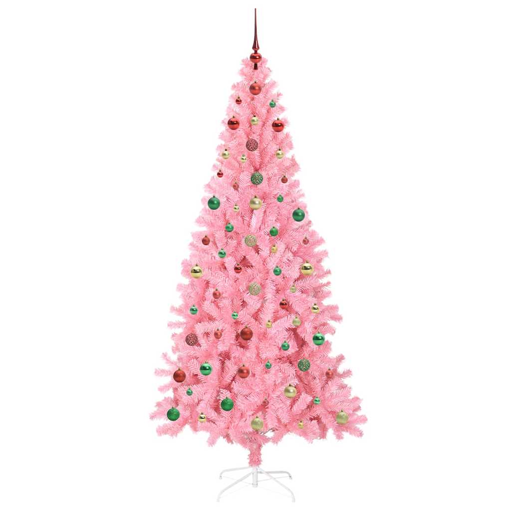 Albero di Natale con 300 LED con supporto Rosa 240 cm PVC