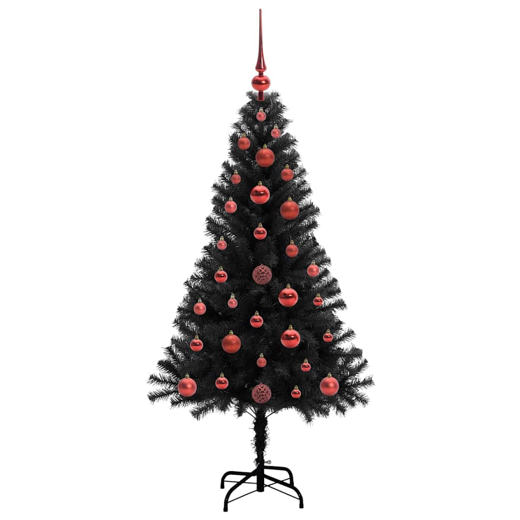 Albero di Natale con 150 LED con supporto Nero 120 cm PVC