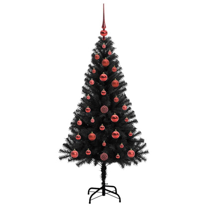 Albero di Natale con 150 LED con supporto Nero 120 cm PVC
