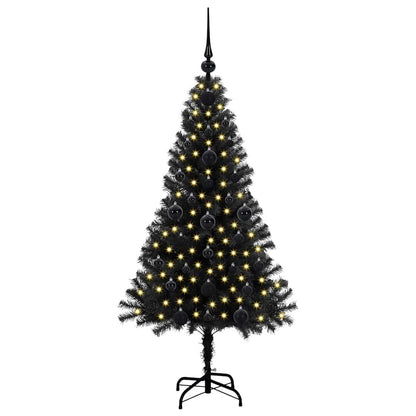 Albero di Natale con 150 LED con supporto Nero 120 cm PVC