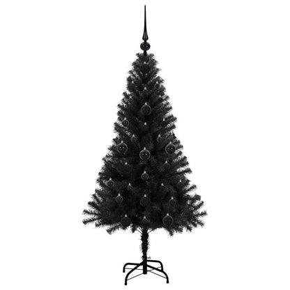 Albero di Natale con 150 LED con supporto Nero 120 cm PVC