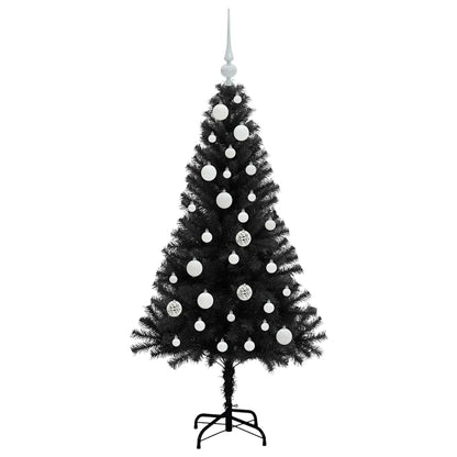 Albero di Natale con 150 LED con supporto Nero 120 cm PVC