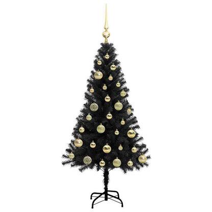 Albero di Natale con 150 LED con supporto Nero 120 cm PVC