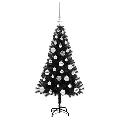 Albero di Natale con 150 LED con supporto Nero 120 cm PVC