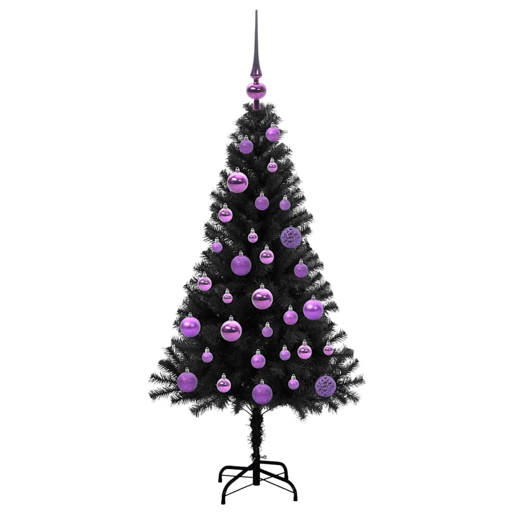 Albero di Natale con 150 LED con supporto Nero 120 cm PVC