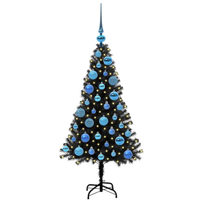 Albero di Natale con 150 LED con supporto Nero 120 cm PVC