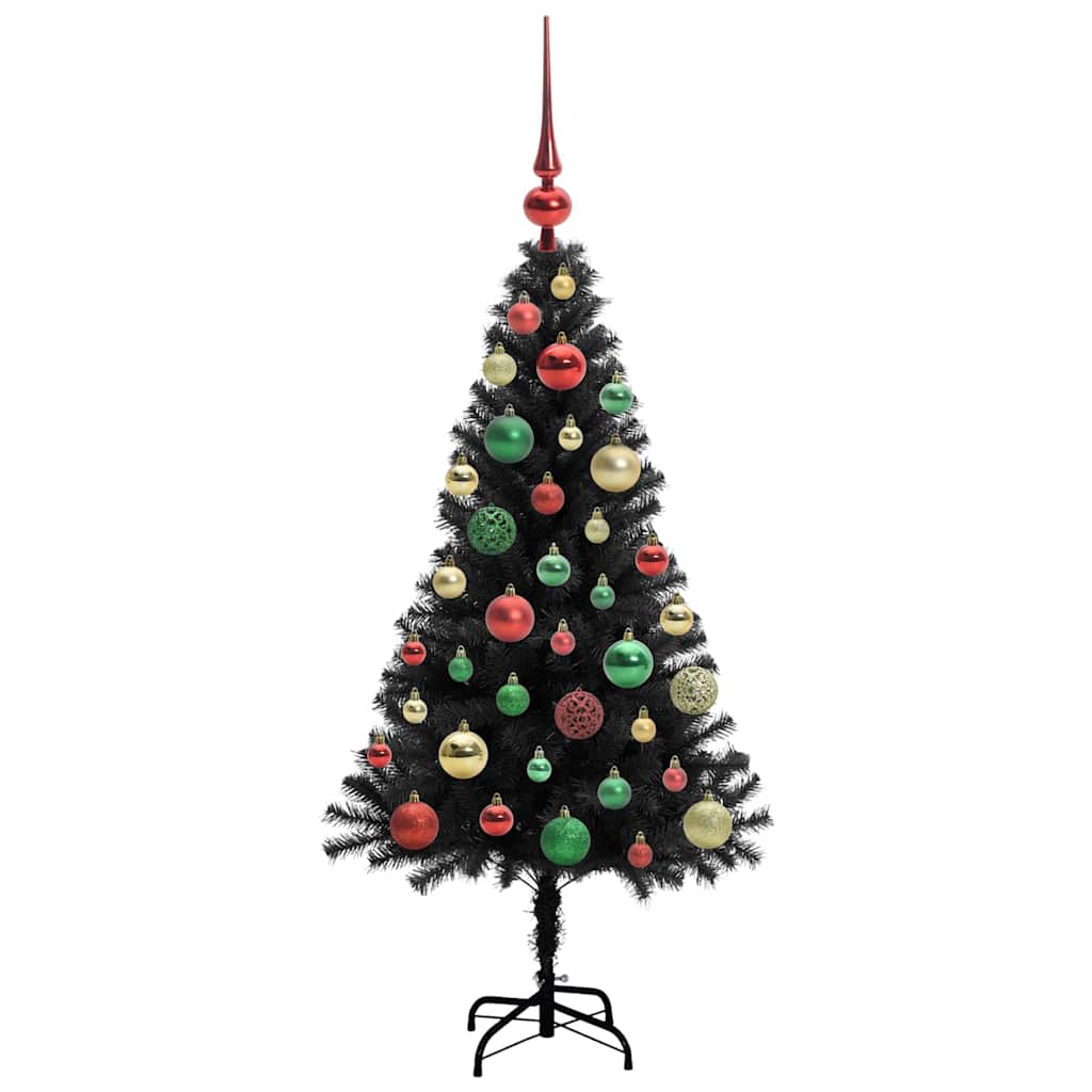 Albero di Natale con 150 LED con supporto Nero 120 cm PVC