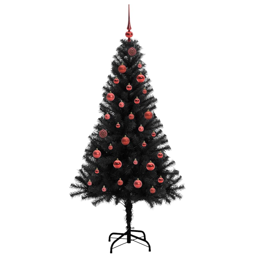Albero di Natale con 150 LED con supporto Nero 150 cm PVC