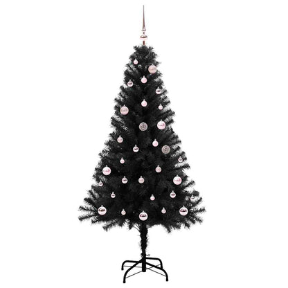 Albero di Natale con 150 LED con supporto Nero 150 cm PVC
