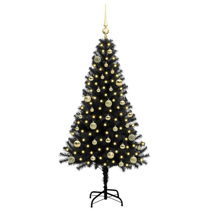 Albero di Natale con 150 LED con supporto Nero 150 cm PVC