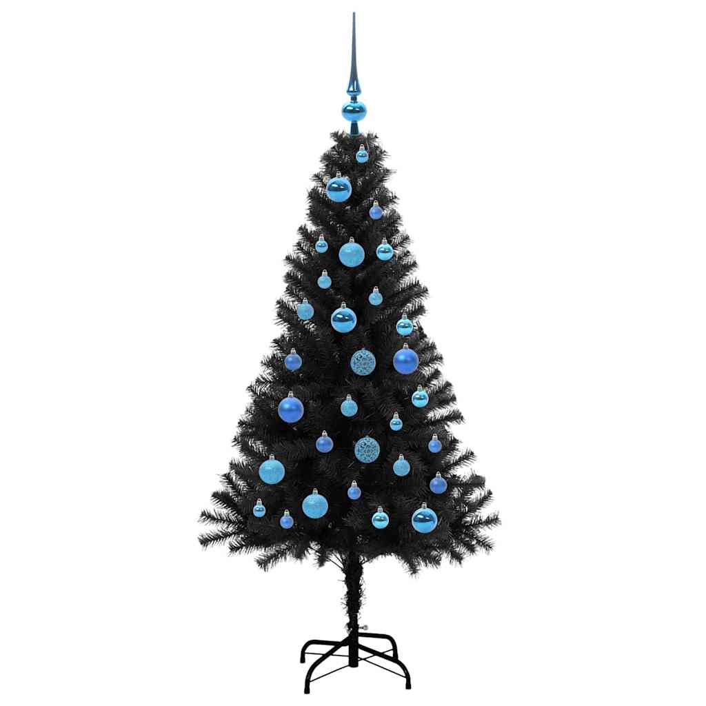 Albero di Natale con 150 LED con supporto Nero 150 cm PVC