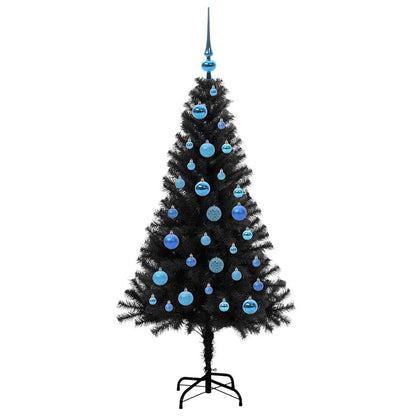 Albero di Natale con 150 LED con supporto Nero 150 cm PVC