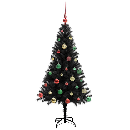 Albero di Natale con 150 LED con supporto Nero 150 cm PVC
