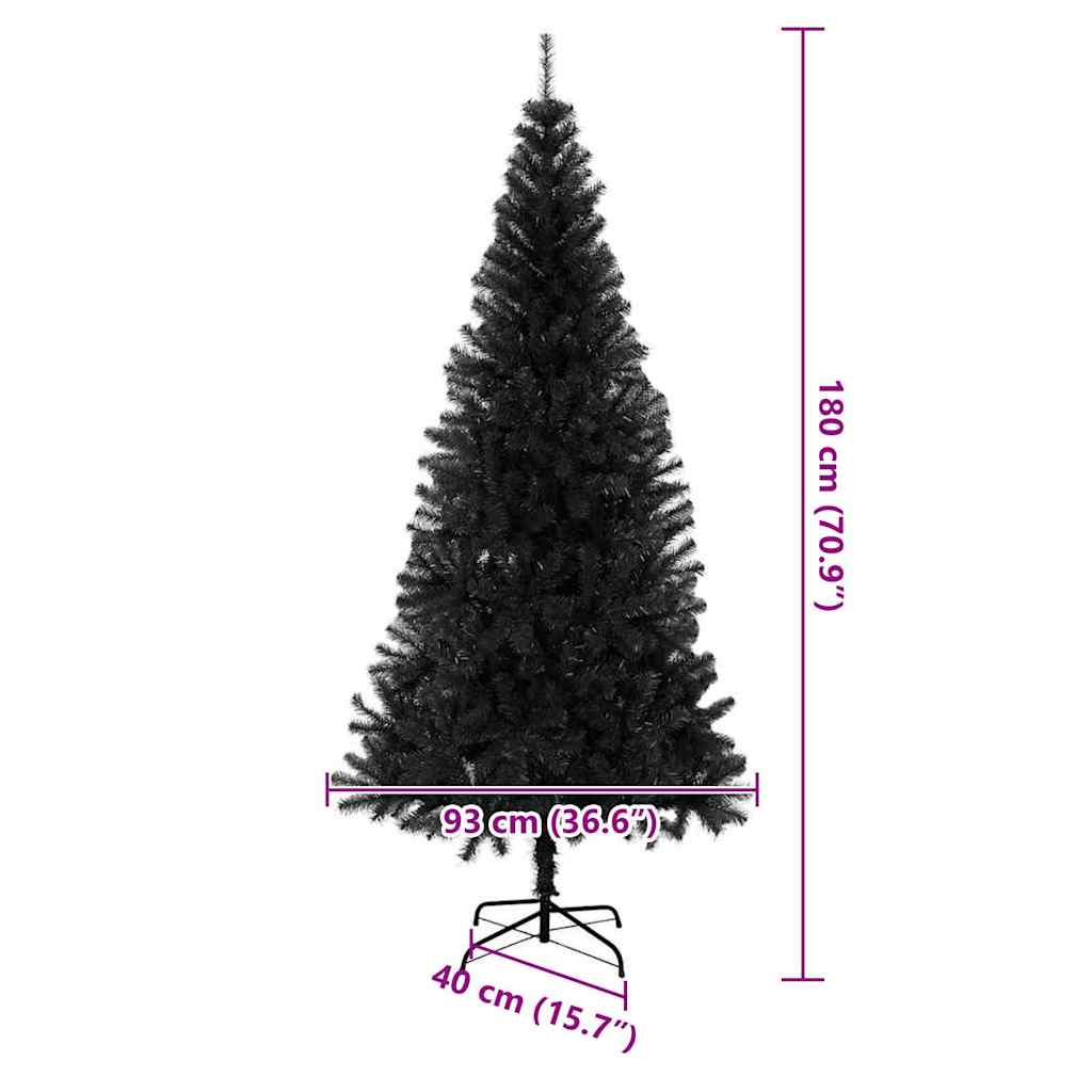 Albero di Natale con 300 LED con supporto Nero 180 cm PVC