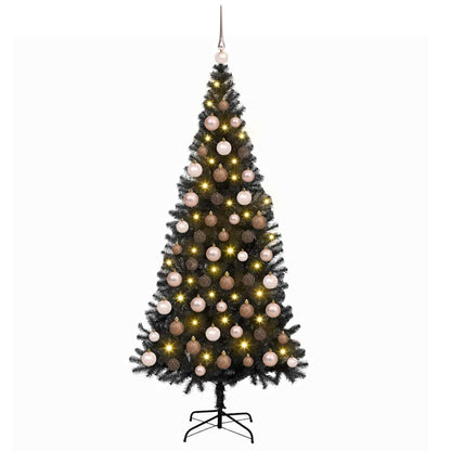 Albero di Natale con 300 LED con supporto Nero 180 cm PVC