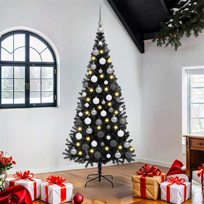 Albero di Natale con 300 LED con supporto Nero 180 cm PVC