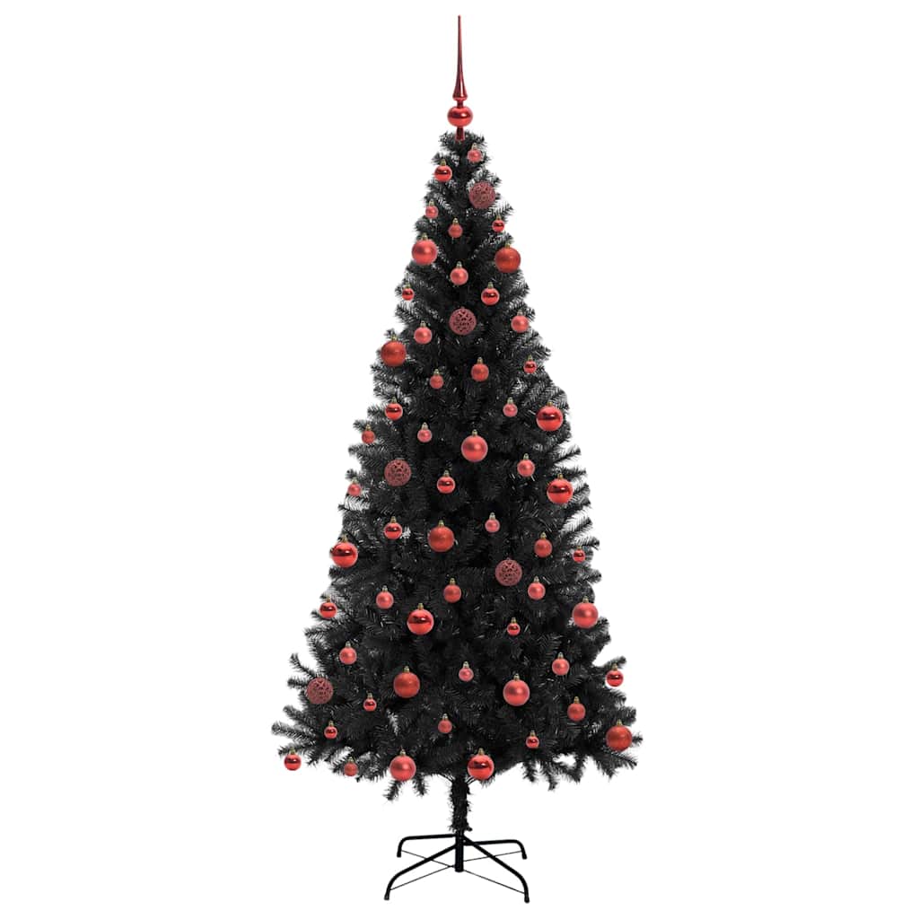 Albero di Natale con 300 LED con supporto Nero 180 cm PVC