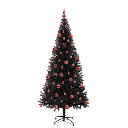 Albero di Natale con 300 LED con supporto Nero 180 cm PVC