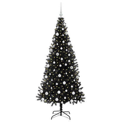 Albero di Natale con 300 LED con supporto Nero 180 cm PVC