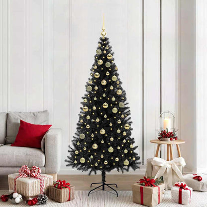 Albero di Natale con 300 LED con supporto Nero 180 cm PVC