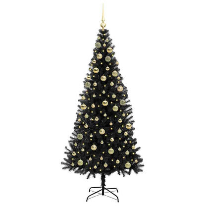 Albero di Natale con 300 LED con supporto Nero 180 cm PVC