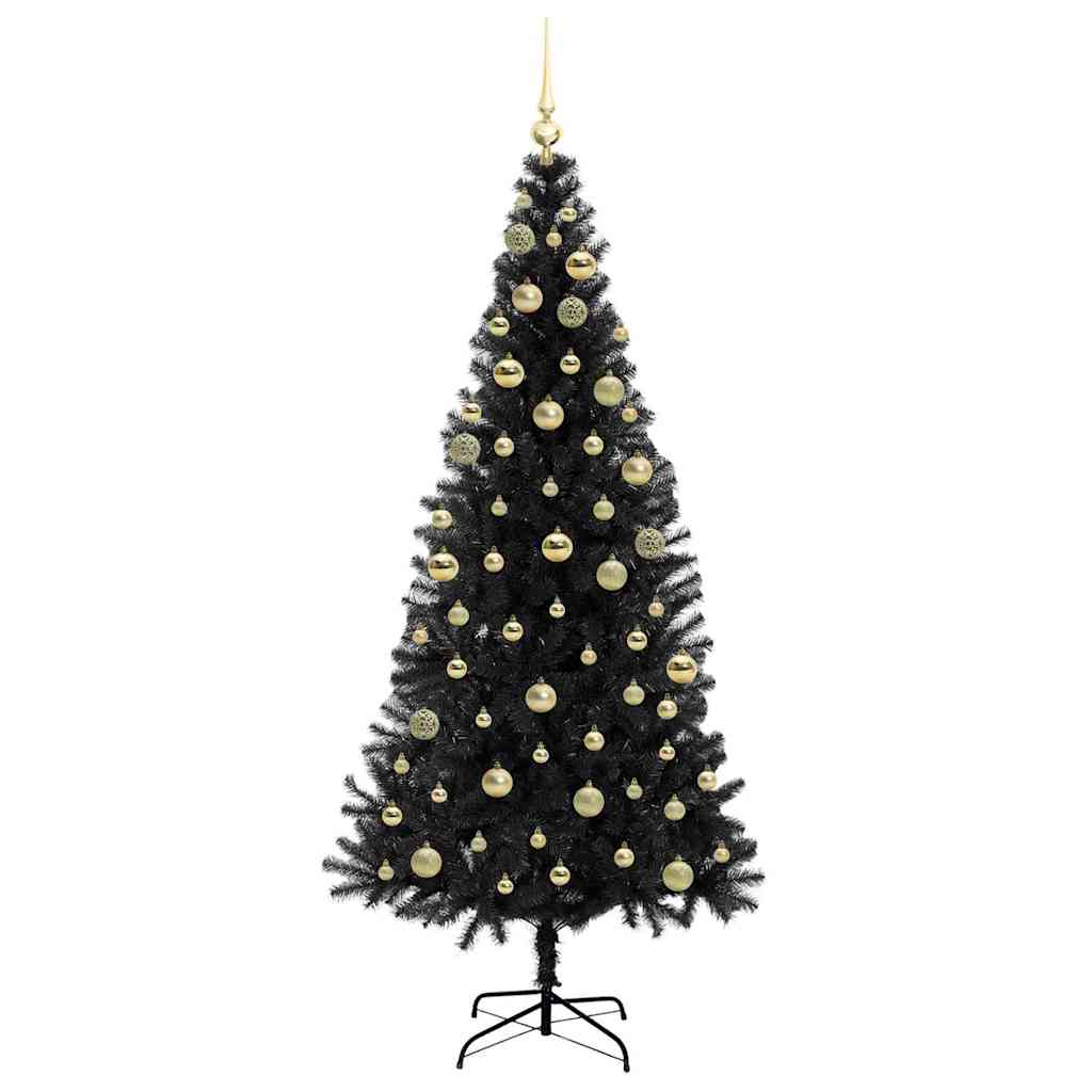 Albero di Natale con 300 LED con supporto Nero 180 cm PVC