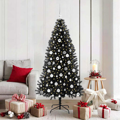 Albero di Natale con 300 LED con supporto Nero 180 cm PVC