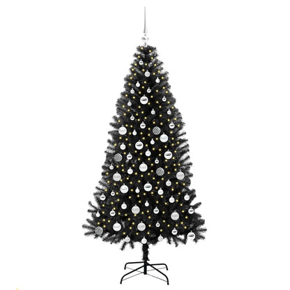 Albero di Natale con 300 LED con supporto Nero 180 cm PVC