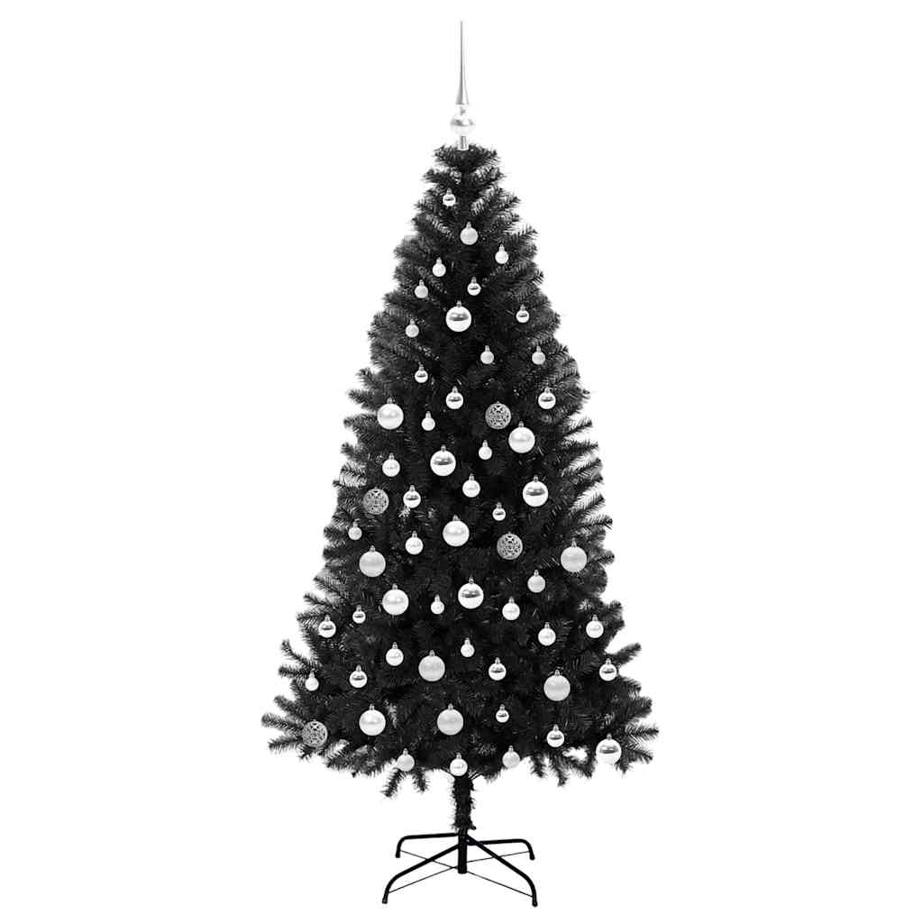 Albero di Natale con 300 LED con supporto Nero 180 cm PVC