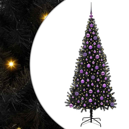 Albero di Natale con 300 LED con supporto Nero 180 cm PVC
