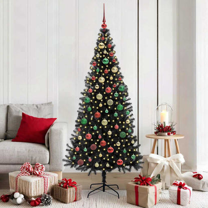 Albero di Natale con 300 LED con supporto Nero 180 cm PVC