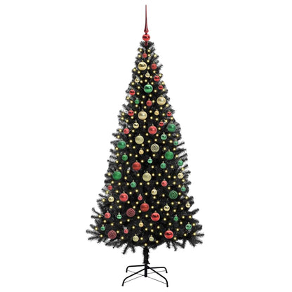 Albero di Natale con 300 LED con supporto Nero 180 cm PVC