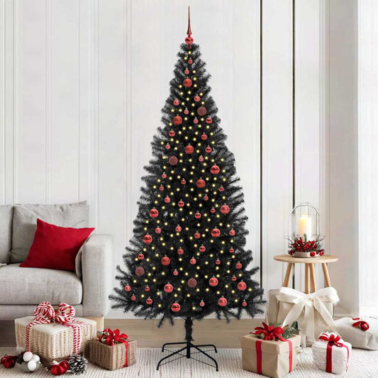 Albero di Natale con 300 LED con supporto Nero 210 cm PVC