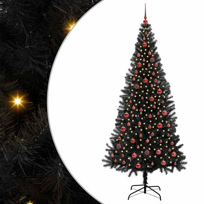 Albero di Natale con 300 LED con supporto Nero 210 cm PVC